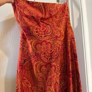 Helen wang Elegant Paisley orange yellow Red Dress size 8